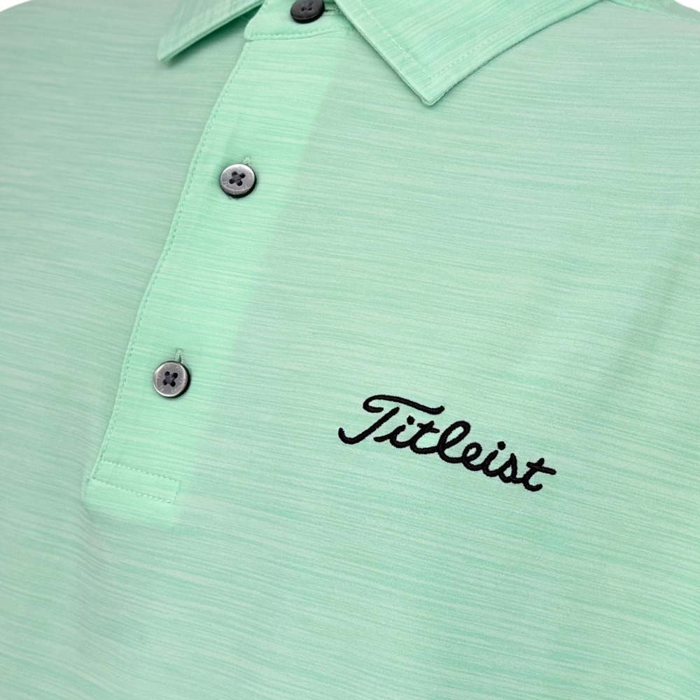 FootJoy Titleist Golf Polo Mens Med Green Tour Performance Shirt Short Sleeve